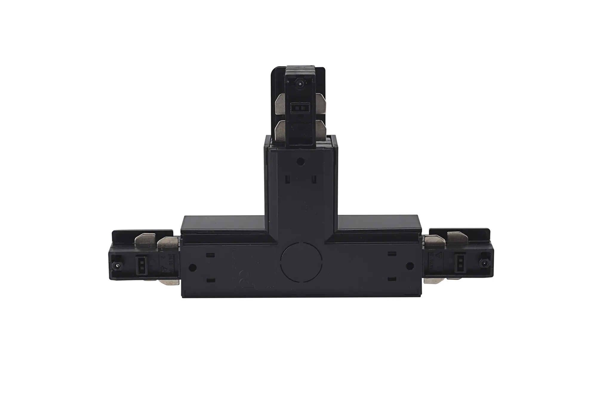 T Coupler With Feeding Option 3 Circuit Surface Mounted Track Right 555 1 1212 2  Eutrac 3 Circuit Surface-Black
